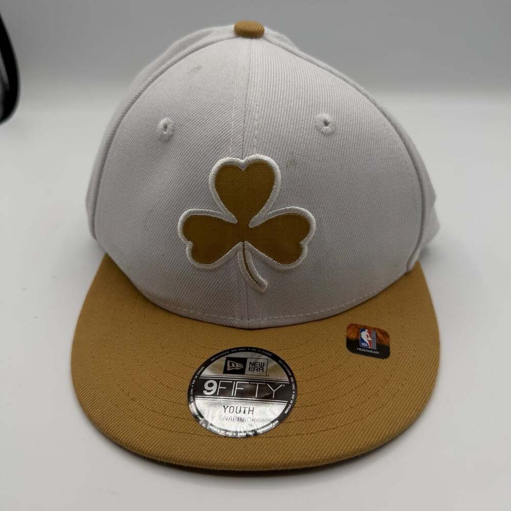 New Era Boston Celtics 2025 City Edition 9FIFTY Snapback Hat White Gold